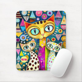 Koele katten abstract muismat