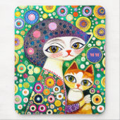 Koele katten abstract muismat (Voorkant)