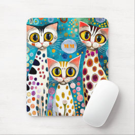 Koele katten abstract muismat