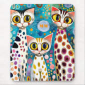 Koele katten abstract muismat (Voorkant)