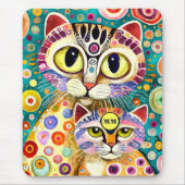 Koele katten abstract muismat (Voorkant)