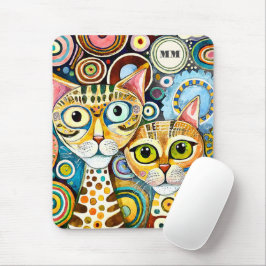 Koele katten abstract muismat