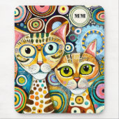 Koele katten abstract muismat (Voorkant)
