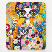 Koele katten abstract muismat (Voorkant)