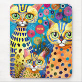 Koele katten abstract muismat (Voorkant)