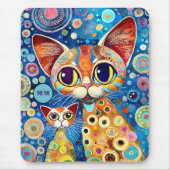 Koele katten abstract muismat (Voorkant)