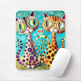 Koele katten abstract muismat