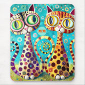 Koele katten abstract muismat (Voorkant)