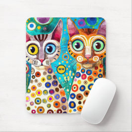 Koele katten abstract muismat