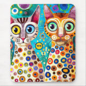 Koele katten abstract muismat (Voorkant)