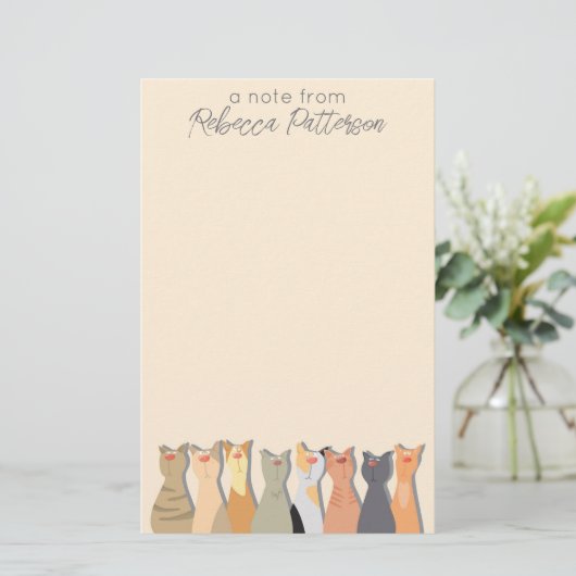 Koele katten briefpapier (Staand voorkant)