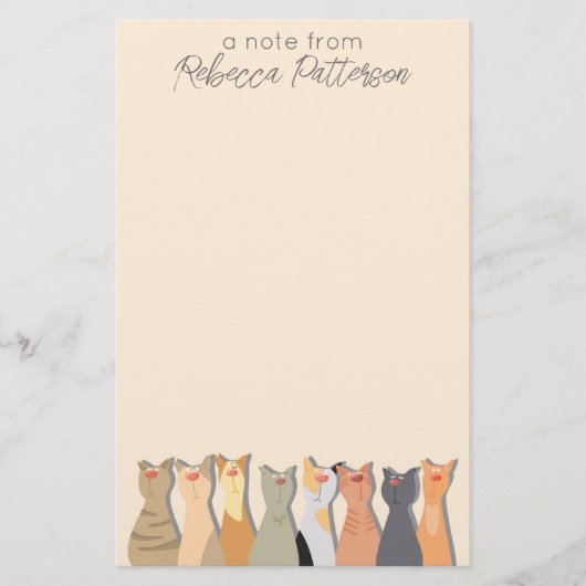 Koele katten briefpapier (Voorkant)