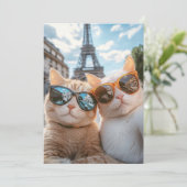 Koele katten in Parijs Kaart (Staand voorkant)