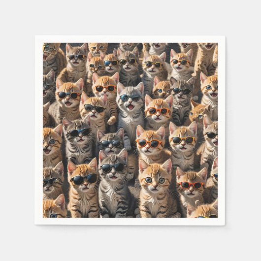 Koele katten met een zonnebril servet (Voorkant)
