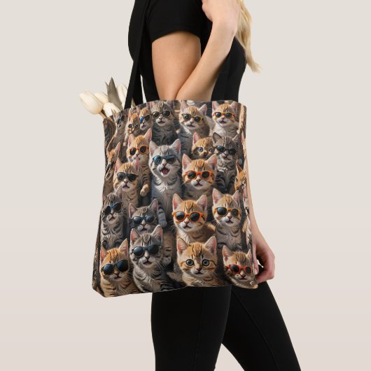 Koele katten met een zonnebril tote bag (Dichtbij)