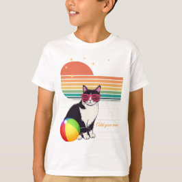 Koele kattenvibes bij zonsondergang t-shirt
