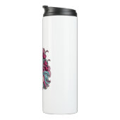 Koele kawaii eenhoorn met kersen Lange Mouw T-Sh Thermosbeker (Geroteerd rechts)