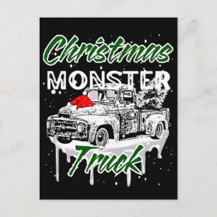 Koele Kerst Monstertruck Briefkaart