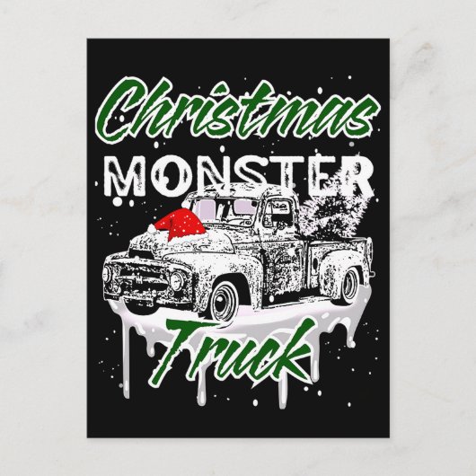 Koele Kerst Monstertruck Briefkaart (Voorkant)