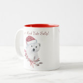 koele kerst polarbeer rode en witte mok (Voorkant links)