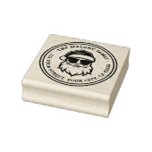 Koele Kerstman in zonnebril Kerstmis retour adres Rubberstempel (Stempel)