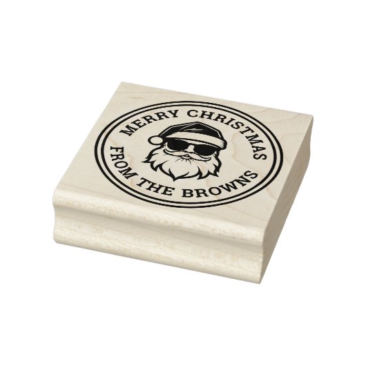 Koele Kerstman in zonnebril Vrolijke Kerstnaam Rubberstempel (Stempel)
