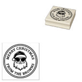 Koele Kerstman in zonnebril Vrolijke Kerstnaam Rubberstempel (Gestempeld)