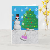 Koele Kerstsfeer Kaart (Gele Bloem)