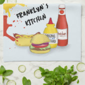 Koele keuken BBQ gepersonaliseerd Theedoek (Gevouwen)