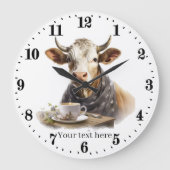 Koele keuken of kantoor koffie koe grote klok (Voorkant)