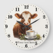 Koele keuken of kantoor koffie koe grote klok (Voorkant)