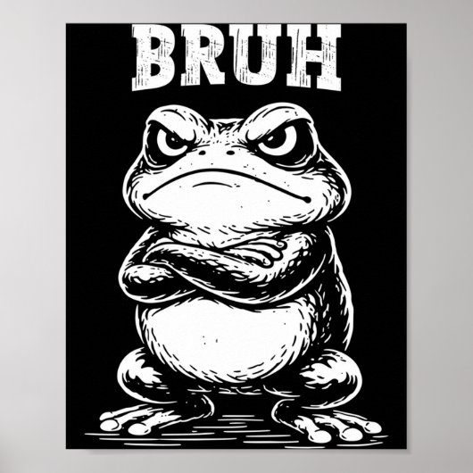 Koele Kikker Bruh Meme Sarcastisch Dier Poster (Voorkant)