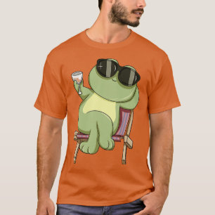 Koele kikker drink een glaswijn t-shirt