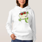 Koele kikker met rode zonnebril hoodie (Voorkant)