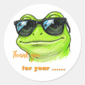 Koele Kikker Zonnebril Ronde Sticker (Voorkant)