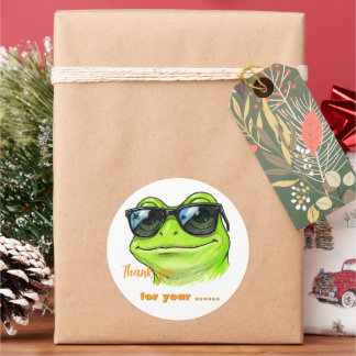 Koele Kikker Zonnebril Ronde Sticker