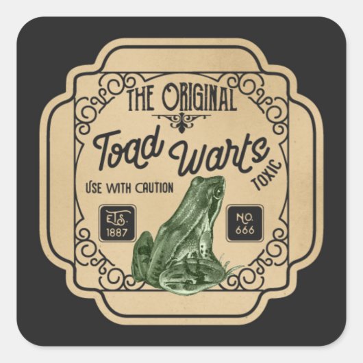 Koele kikkerwratten Halloween heksendrank Vierkante Sticker (Voorkant)