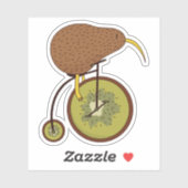 Koele Kiwi Vogel op Kiwi Fruit Sticker (Vel)