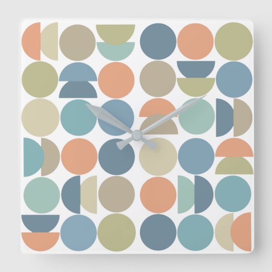 Koele kleur Geo Abstract Vierkante Klok (Voorkant)