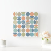 Koele kleur Geo Abstract Vierkante Klok (Huis)