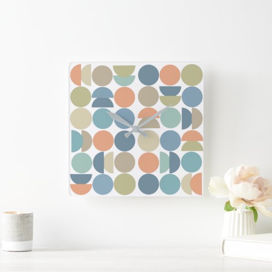 Koele kleur Geo Abstract Vierkante Klok (Huis)
