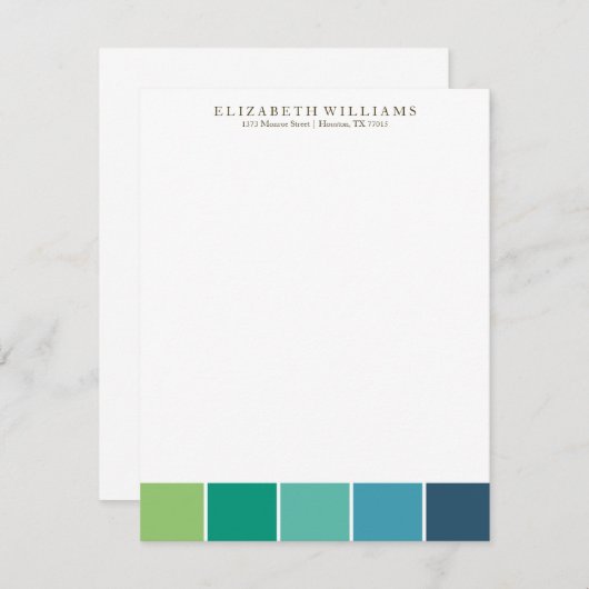 Koele kleurblokken Dank u kaarten (Voorkant / Achterkant)