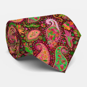 koele kleuren betegeld paisleypatroon stropdas