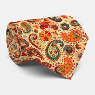 koele kleuren betegeld paisleypatroon stropdas