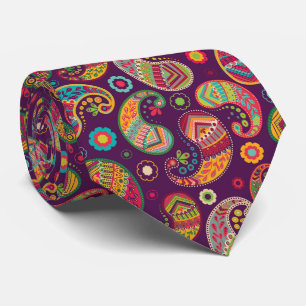koele kleuren betegeld paisleypatroon stropdas