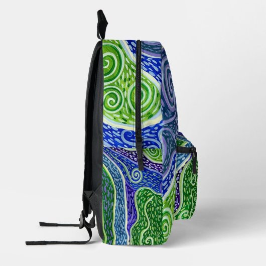 Koele kleuren Flow Bag Bedrukte Rugzak (Links)
