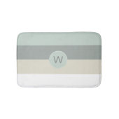 Koele kleuren Minimalistische strepen met Monogram Badmat (Voorkant)