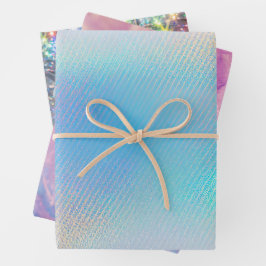 Koele Kleuren Zee en holografisch Inpakpapier Vel