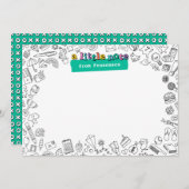 Koele kleurplaat gepersonaliseerde platte kaart (Voorkant / Achterkant)