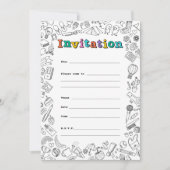 Koele Kleurplaat vlakke uitnodigingskaart Kaart (Voorkant)